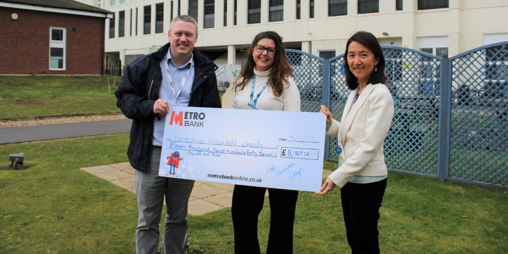 Charity champions! Hampshire Hospitals Charity receives donation of over £11,500 from The
